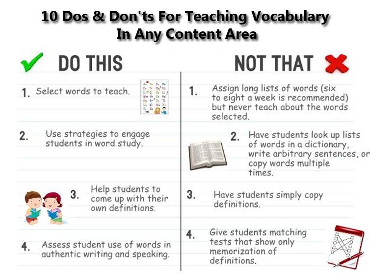 10 Dos & Don'ts For Teaching Vocabulary In Any Content Area