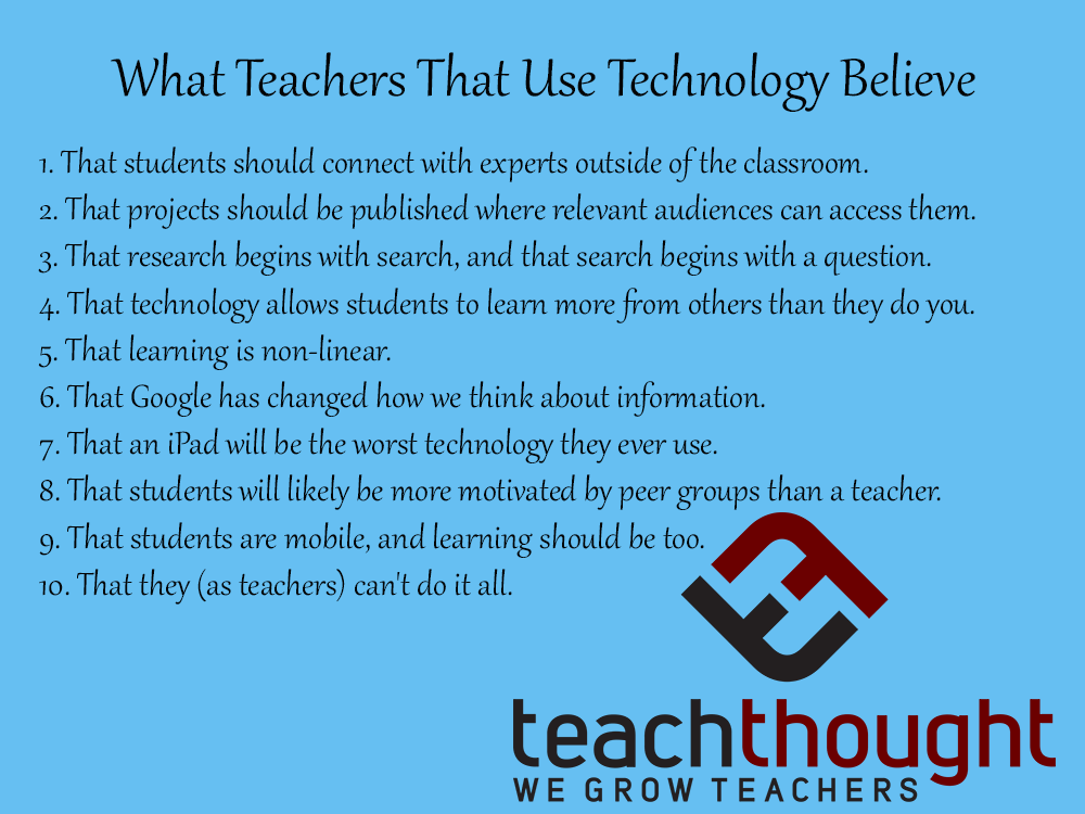 What Teachers That Use Technology Believe