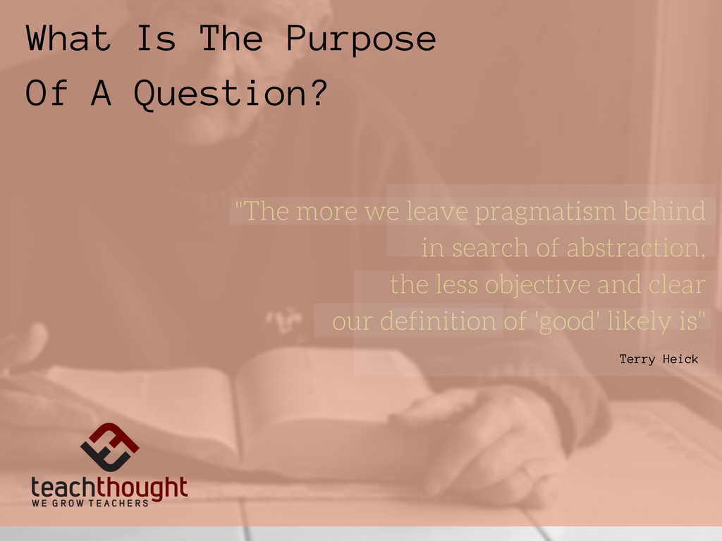 What Is The Purpose Of A Question By Terry Heick