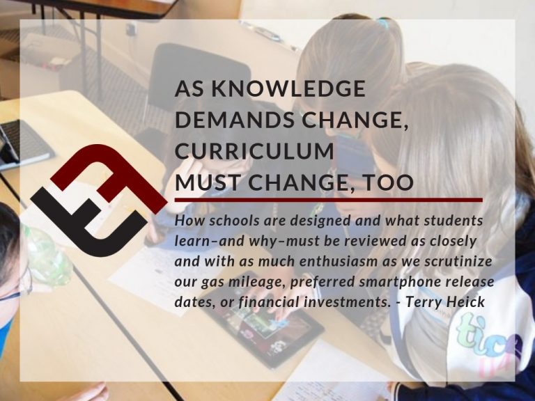 as knowledge demands change, curriculum must change, too