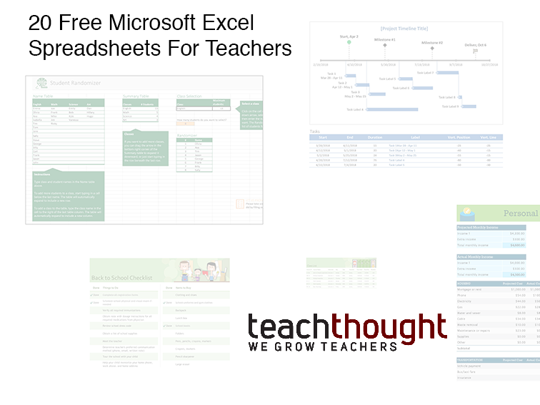 20 Free Spreadsheets For Teachers Updated Technology