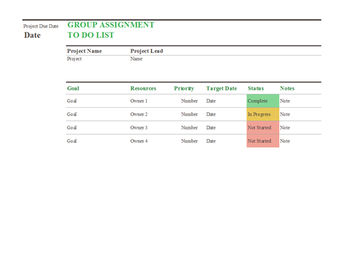 group assignment to-do list