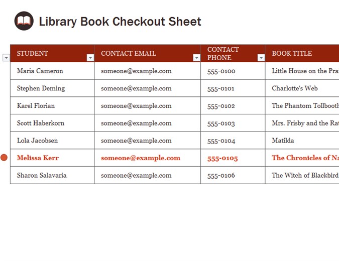Library Checkout Card Template