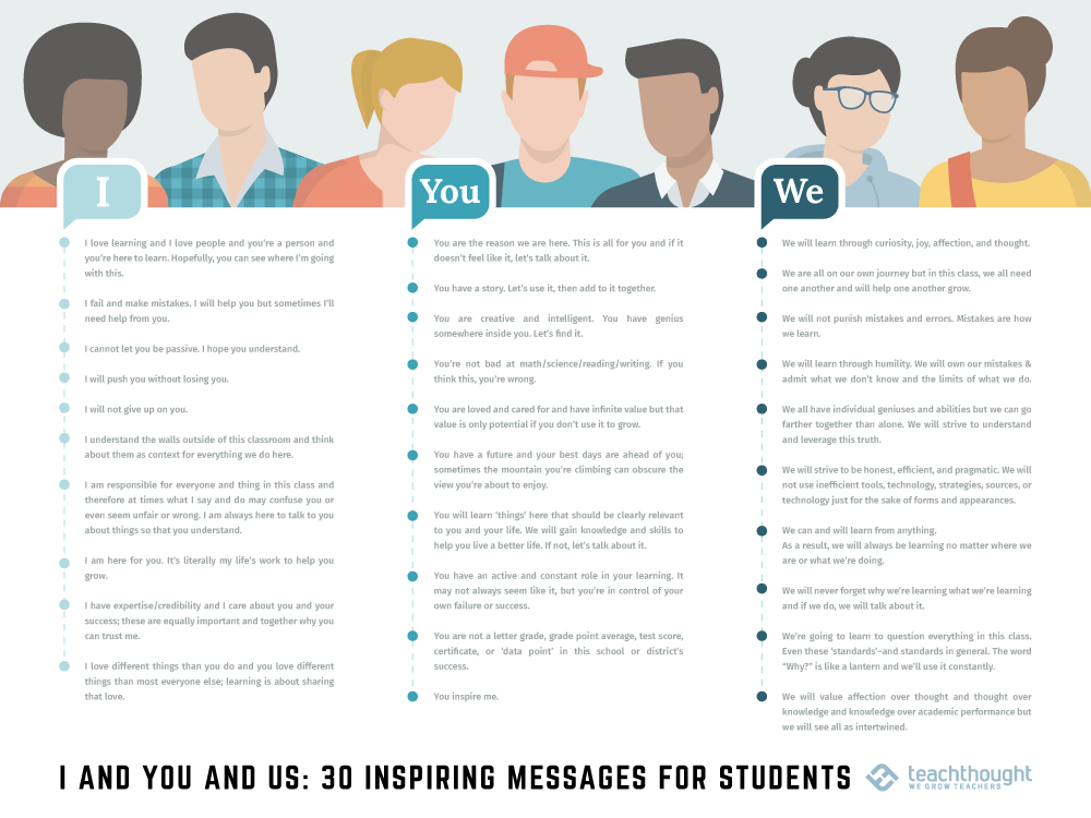 I And You And Us 30 Inspiring Messages For Students