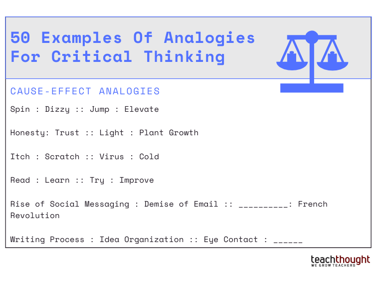 examples of analogies for critical thinking