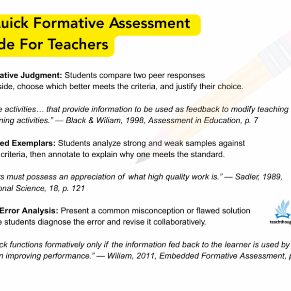 Formative assessment guide for teachers